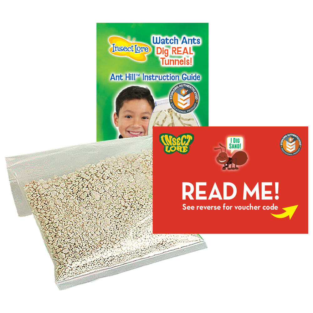 Insect Lore Ant Hill Refill Kit with instruction guide and Prepaid Ant Voucher