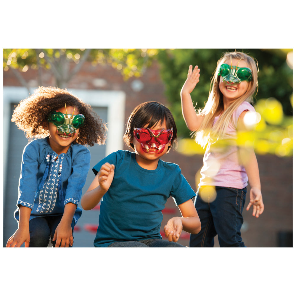Three children outside wearing the Buzzerks Eyewear.