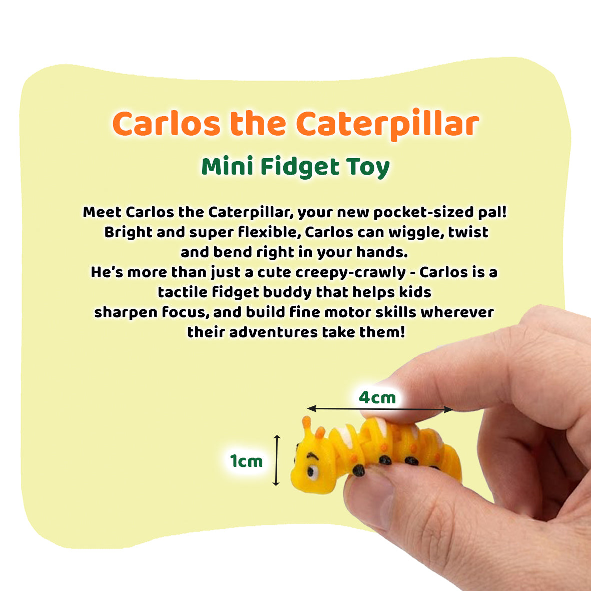NEW! - Carlos the Caterpillar - Mini Fidget Toy