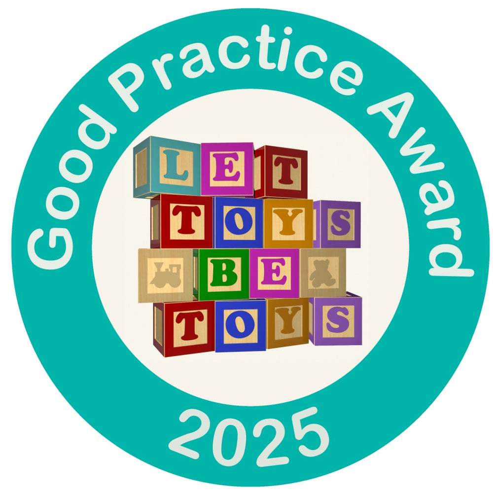 Good Practice Award logo with colorful toy blocks and '2025' text on a white background