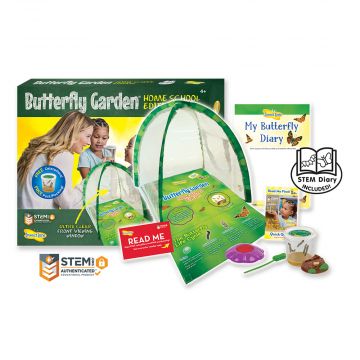 Butterfly Garden with contents out of box: 30cm Pop-up Habitat to watch your caterpillars grow into Painted Lady Butterflies, full colour instructions and Pipette