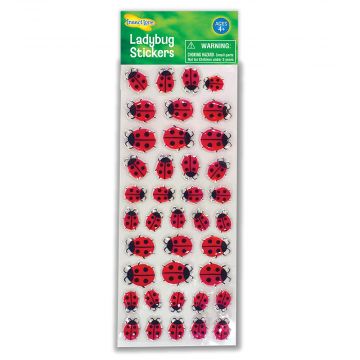 Pack of 39 raised gel ladybirds stickers in 4 sies from 1.4cm to 2cm. Classic Red and Black design. 