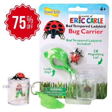 The World of Eric Carle Bad-Tempered Ladybird Bug Carrier. Little bugs will be kept safe for observation in this handy little bug viewer.  Breathing holes in the lid ensure bugs are comfortable while the 3x magnification lens is great for a close up look