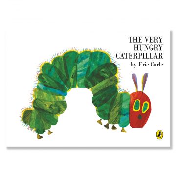 Cover of The Very Hungry Caterpillar by Eric Carle. Featuring the illustration of The Very Hungry Caterpillar