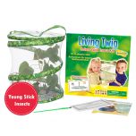 Living Twig Insect Kit. Includes: 30cm Habitat to house the Stick insects, Paintbrush, full colour instructions and five young stick insects to watch grow. 